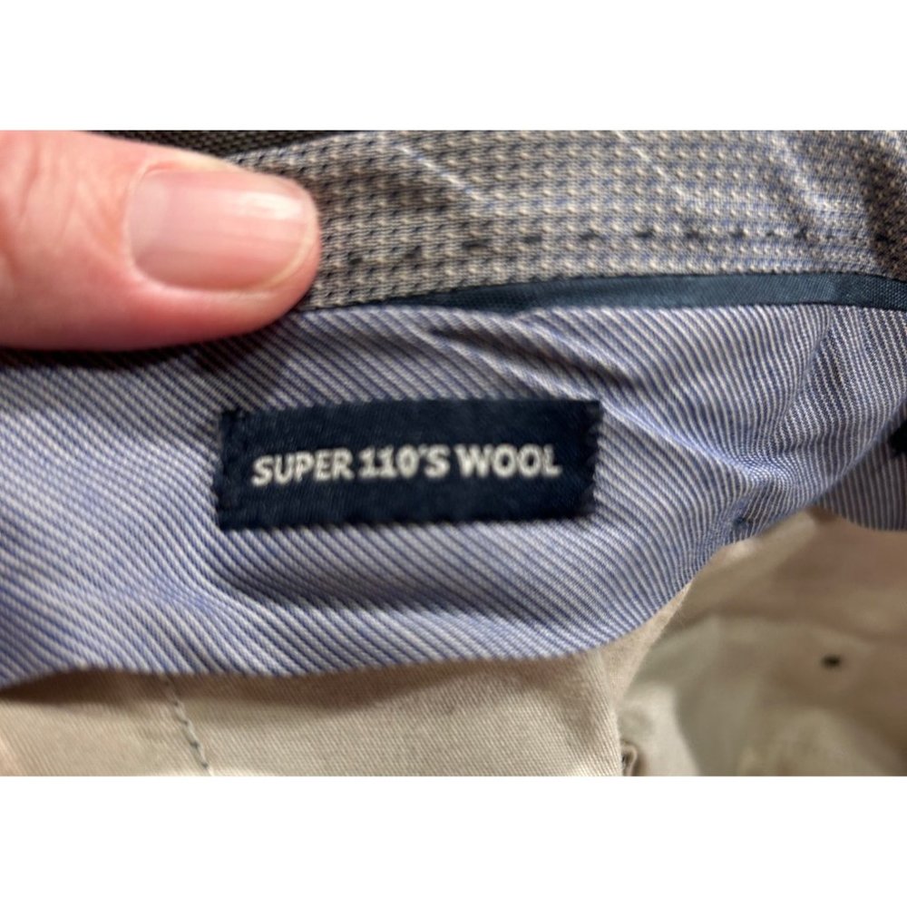 Ballin Light Gray Super 110's Wool Comfort EZE Flat Front Straight Leg Pant Size - Picture 5 of 11